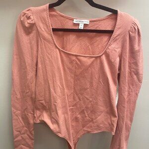 Macy's: Apricot/Peachy Long Sleeve Bodysuit